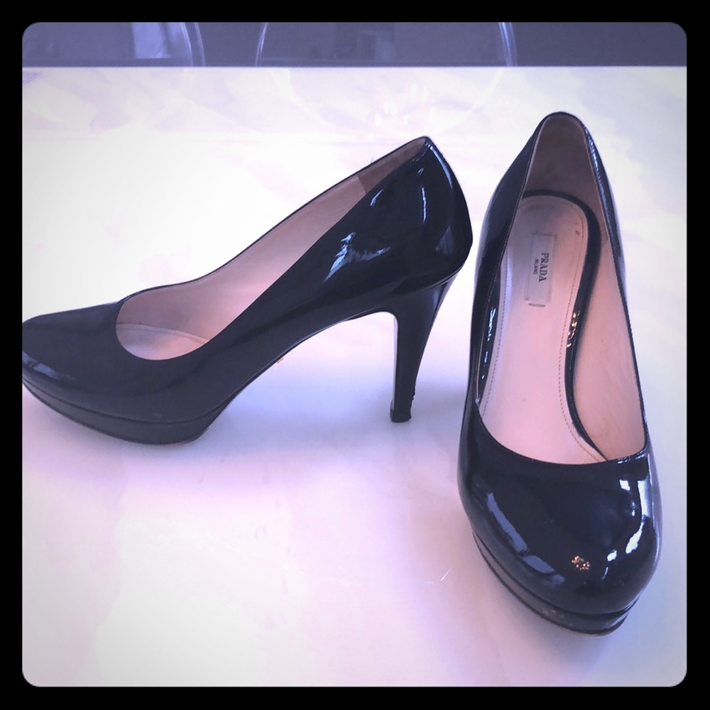 Prada patent leather heels sz 9.5 platform heels